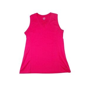 Champion Dark Pink V Neck Sleeveless Athletic Tank Top Size L G Loose Fit